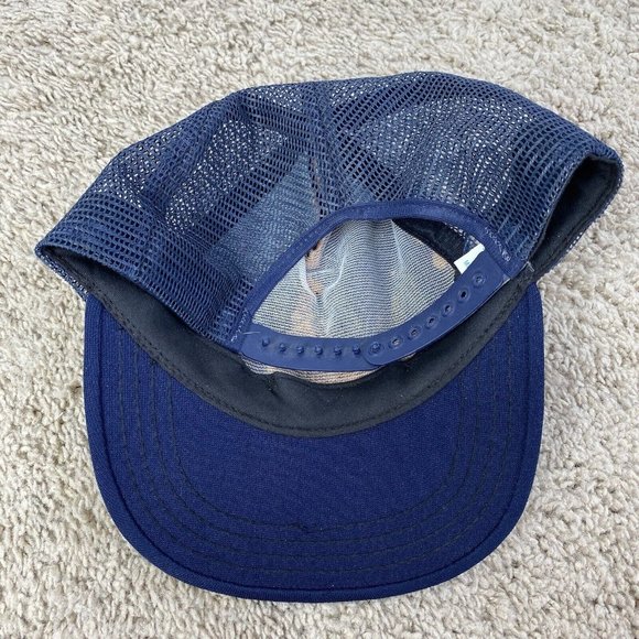 Vintage Navy “It’s an Adventure” Snapback Hat Blue Mesh Trucker Cap Broadway USA - Picture 6 of 10